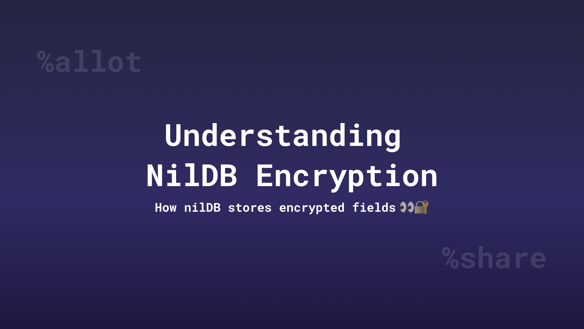 Understanding nilDB Encryption