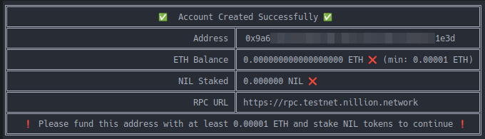 Unfunded Blacklight node terminal